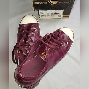 Maroon leather Converse